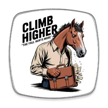 Business Horse - Square fridge magnet - white - Front