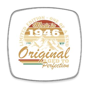 80 Jahre 1946 Vintage Retro Jubiläum - Viereckiger Kühlschrankmagnet - Weiß - Vorne