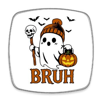 Ghost Broth, Halloween Party Costume - Pumpkin - Square fridge magnet - white - Front