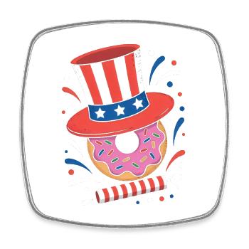  Donut Sprinkle Patriotic Independence Day 4th of - Viereckiger Kühlschrankmagnet - Weiß - Vorne