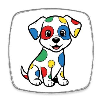 Colorful Dalmatian Dog Illustration - Square fridge magnet - white - Front