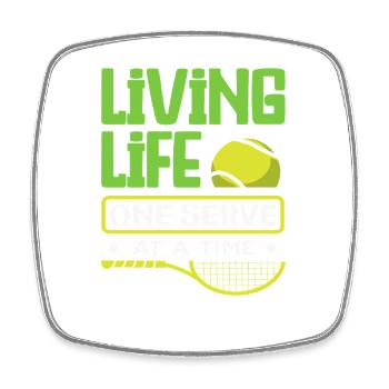 Tennis Player Life Life One Serve - Square fridge magnet - white - Front
