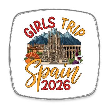 Spain Girls Trip 2026 - Square fridge magnet - white - Front