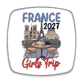 France Girls Trip 2027 - Viereckiger Kühlschrankmagnet - Weiß - Vorne