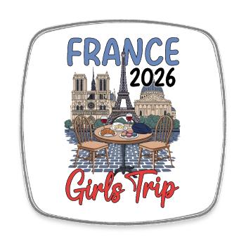 France Girls Trip 2026 - Square fridge magnet - white - Front