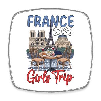 France Girls Trip 2026 - Viereckiger Kühlschrankmagnet - Weiß - Vorne