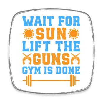 Fitness Motivation Bodybuilder Lift The Guns Gym - Magnet carré - blanc - Devant