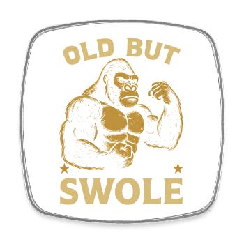 Fitness Motivation Bodybuilder Old But Swole Gym - Viereckiger Kühlschrankmagnet - Weiß - Vorne