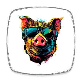 Schwein Hausschwein Sau Schweine Liebe Schweinchen - Viereckiger Kühlschrankmagnet - Weiß - Vorne