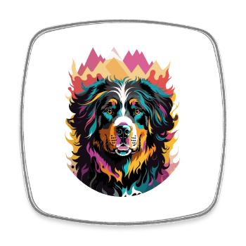 Bouvier Bernois Mignon Amour Chiens et Couleurs - Magnet carré - blanc - Devant