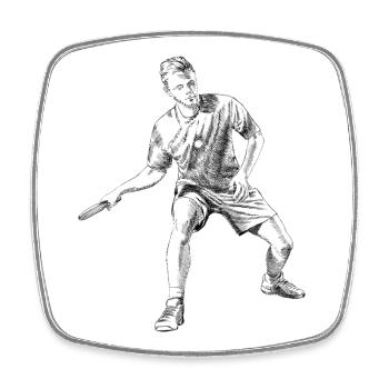 Table tennis - Square fridge magnet - white - Front