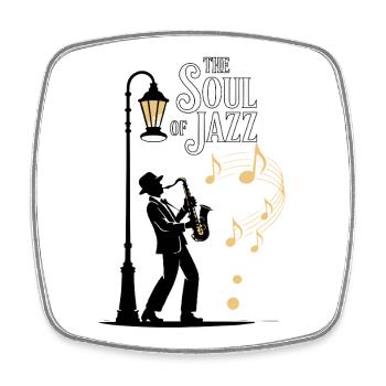 Soul of Jazz Street Art Design - Viereckiger Kühlschrankmagnet - Weiß - Vorne