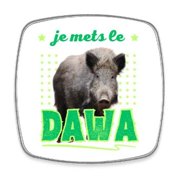 Ich stecke das DAWA in den Wald Jäger Geschenk - Viereckiger Kühlschrankmagnet - Weiß - Vorne