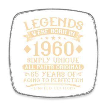 65th birthday born in 1960 - 65 years - Square fridge magnet - white - Front
