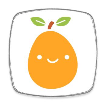 Cute Peach to Me Mango - Square fridge magnet - white - Front