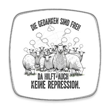 Free Thoughts Show Courage to Rebel - Square fridge magnet - white - Front