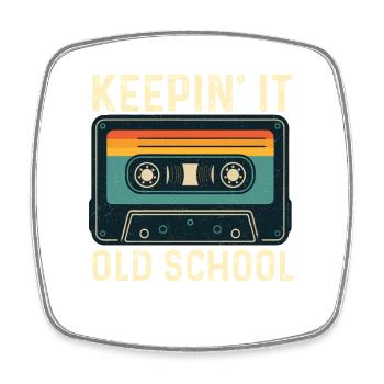 Keepin' It Old School Hip Hop Culture Retro  - Square fridge magnet - white - Front