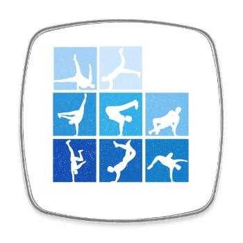 Break Dance Poses 80s 90s Style Hip Hop Tribute - Square fridge magnet - white - Front