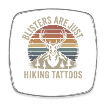Retro Mountains Funny Saying Hiking Gift - Square fridge magnet - white - Front