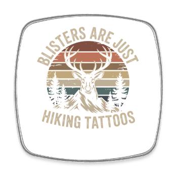 Funny saying retro mountains hiking gift - Square fridge magnet - white - Front