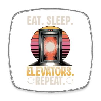Elevator toddler & kids - Square fridge magnet - white - Front