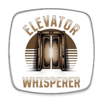 Elevator toddler & kids - Square fridge magnet - white - Front