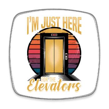 Elevator toddler & kids - Square fridge magnet - white - Front