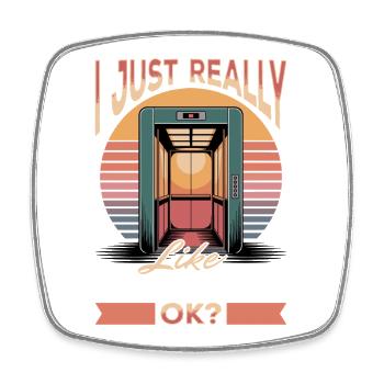 Elevator toddler & kids - Square fridge magnet - white - Front