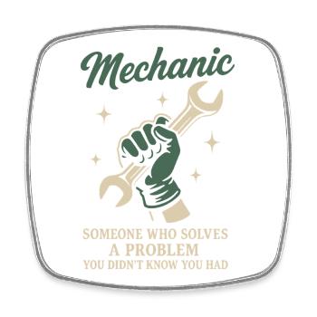 Mechanic Problem Solver Garage Funny Saying - Square fridge magnet - white - Front