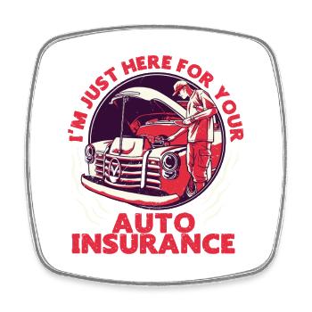 Insurance broker car insurance - Square fridge magnet - white - Front