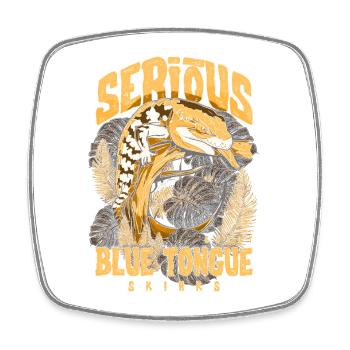 Gardien de reptiles sérieux au sujet des scinques à langue bleue - Magnet carré - blanc - Devant