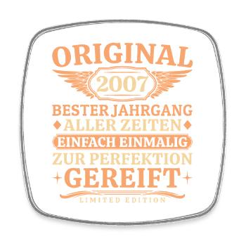 Millésime original 2007 - Millésime 18e anniversaire - Magnet carré - blanc - Devant