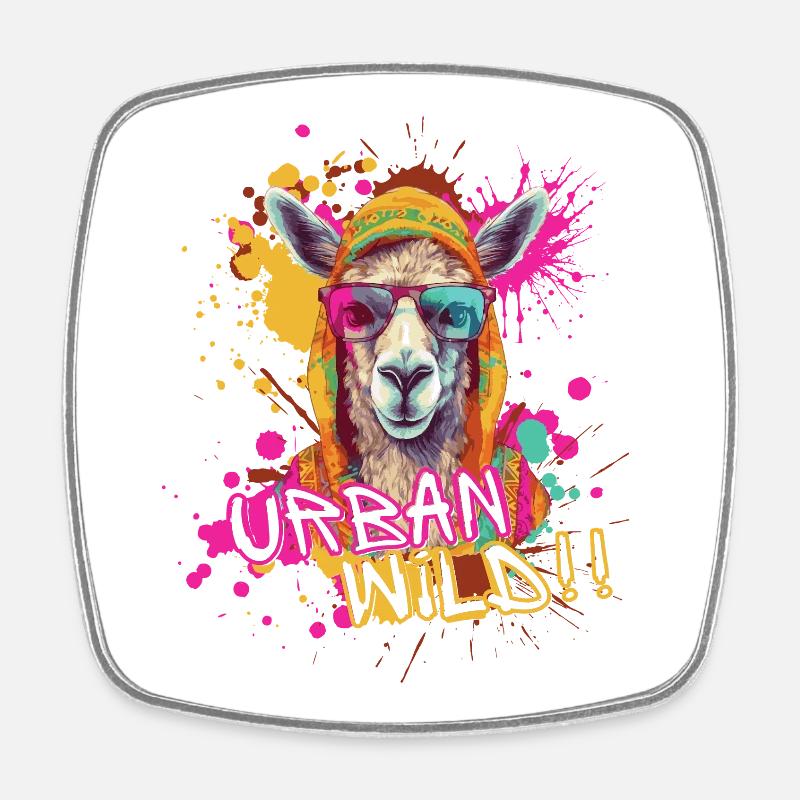 Urban Wild - Square fridge magnet - white