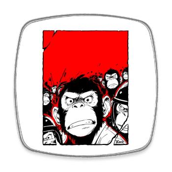 Rébellion des singes - Magnet carré - blanc - Devant