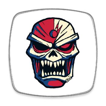 Dark skull in comic style - Square fridge magnet - white - Front
