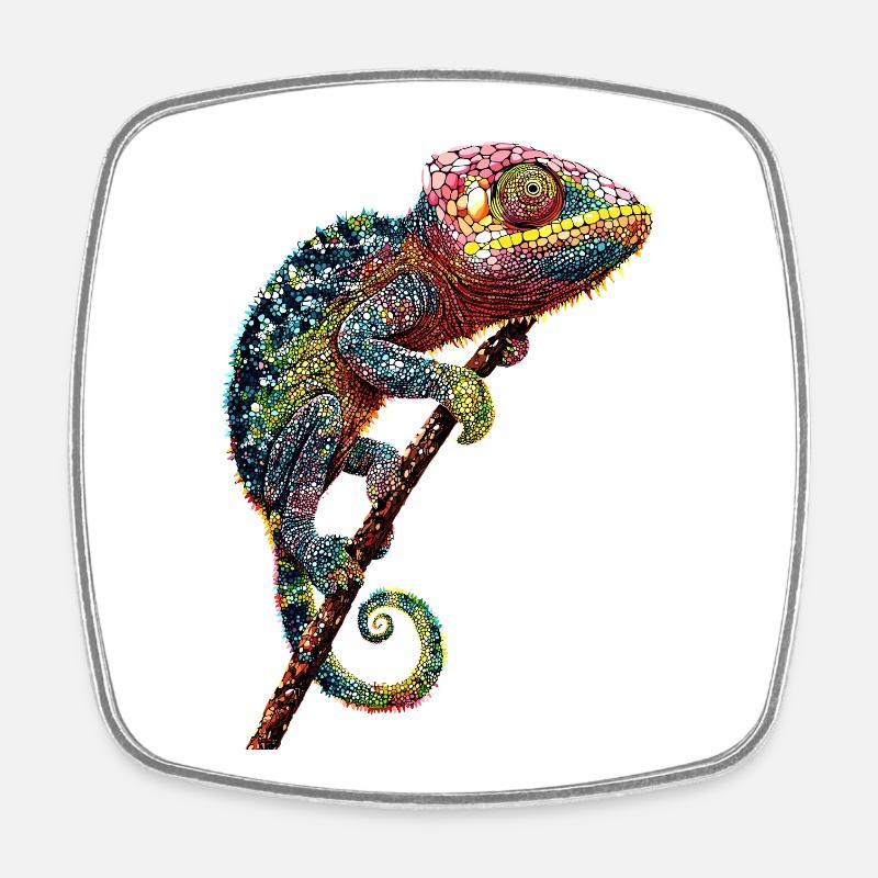 Chamäleon Echse Reptil Chameleon Leguan Eidechse - Viereckiger Kühlschrankmagnet - Weiß
