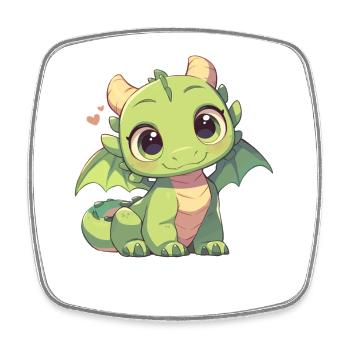 Drachen Drache - Viereckiger Kühlschrankmagnet - Weiß - Vorne