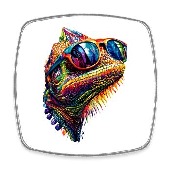 Chameleon Lizard Reptile Chameleon Iguana Lizard - Square fridge magnet - white - Front