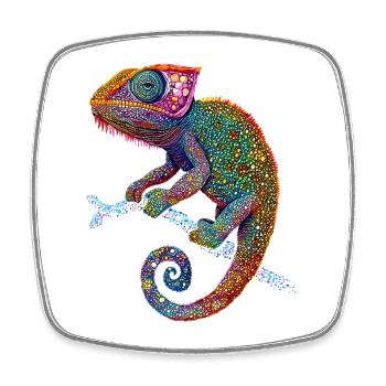 Chameleon Lizard Reptile Chameleon Iguana Lizard - Square fridge magnet - white - Front