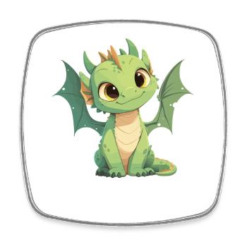 Drachen Drache - Viereckiger Kühlschrankmagnet - Weiß - Vorne