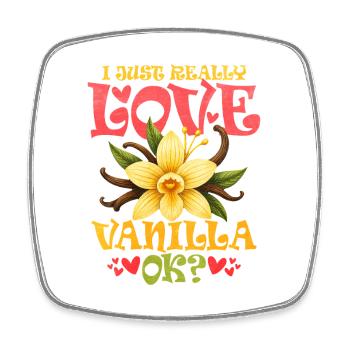 Liebevolle Vanille Blumen Illustration - Viereckiger Kühlschrankmagnet - Weiß - Vorne