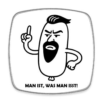 You are what you eat! in DESIRED COLOUR - Square fridge magnet - white - Front