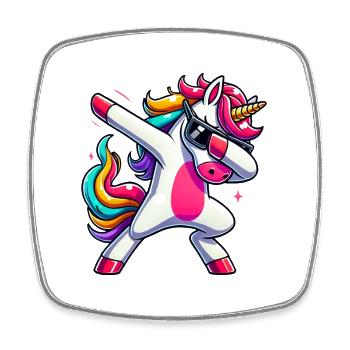 Licornes Dabbing Dab Licorne Licorne Femmes - Magnet carré - blanc - Devant