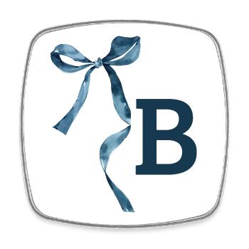 Monogramm b Geschenkidee - Viereckiger Kühlschrankmagnet - Weiß - Vorne