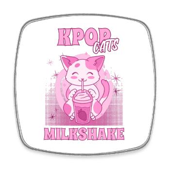 KPOP Katzen mit Milchshake Südkorea Seoul - Viereckiger Kühlschrankmagnet - Weiß - Vorne