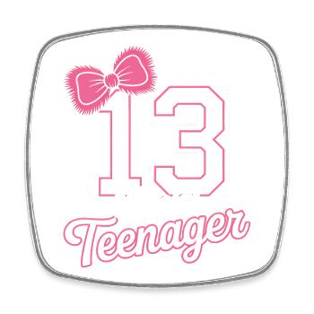 13th birthday teenager gift - Square fridge magnet - white - Front