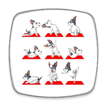 Mignon bouledogue français yoga poses drôle chien amoureux des - Magnet carré - blanc - Devant