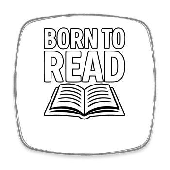 Motif d’amoureux des livres noir blanc - Magnet carré - blanc - Devant