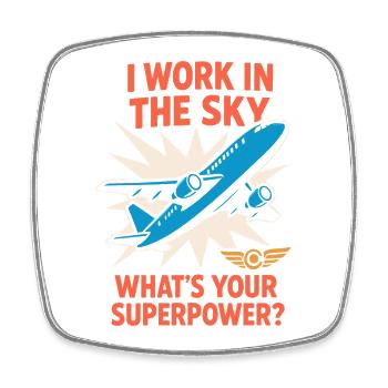 Flight Attendant Cabin Crew Life Aviation - Square fridge magnet - white - Front