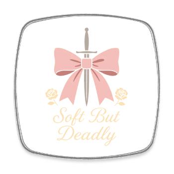 Coquette Aesthetic Bow Pattern Girly Pastel - Square fridge magnet - white - Front